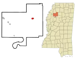 Location of Charleston, Mississippi