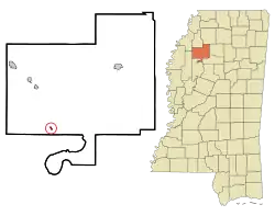 Location of Glendora, Mississippi
