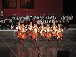Macedonian female folk dance, Tresenica, performed by Tanec.
