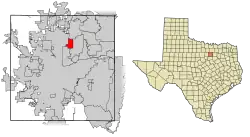Location within Tarrant County and Texas