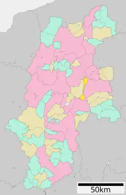 Location of Tateshina in Nagano Prefecture