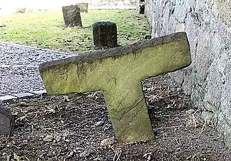 Tau cross located at St. Begnet's Church, near Dalkey Castle, Dalkey, County Dublin, Ireland