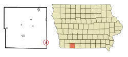 Location of Blockton, Iowa