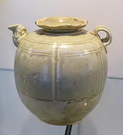 Celedon glaze ceramic teapot, 11th century