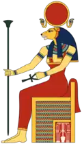 Tefnut sitting, with a few artistic liberties for the sake of distinction.