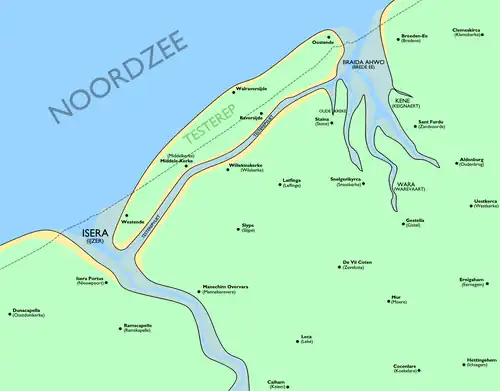The Flemish Coast in the middle ages with Testerep island