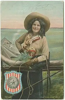 Image 9The "Lone Star" Belle, postcard, around 1908. (from Culture of Texas)