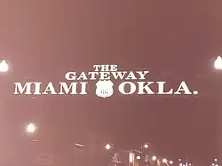 The Gateway Arch, Miami, Oklahoma at Night. Not to be confused with one in St. Louis.