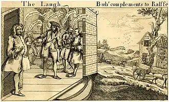 Satirical print showing George Bubb Dodington and James Ralph; Ralph’s speech bubble refers to The Remembrancer.