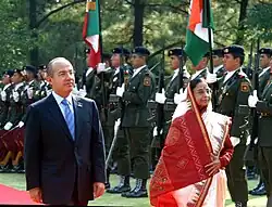 President Felipe Calderón and President Pratibha Patil in Mexico City; 2008.