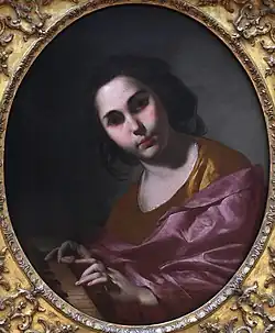 Woman Playing the Clavichord (La Joueuse de clavicorde) 1645-1650 by Bernardo Cavallino