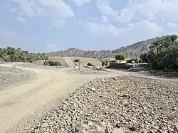The confluence of the Wadi Fara with Wadi Asimah (right) and Wadi Sidr (left)