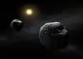 Artist's impression of the double asteroid 90&nbsp;Antiope