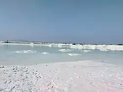 White mounds of marble slurry at Kishangarh