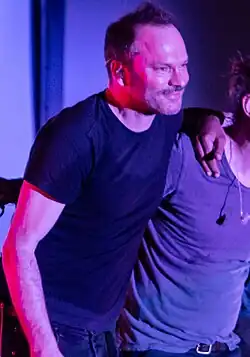 Godrich performing with Thom Yorke in 2018