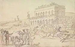 "Doctor Syntax loses his Money on the Race Ground at York" 1812