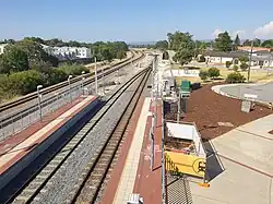View of a railway line from a bridge