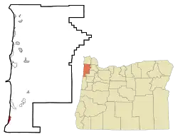 Location of Neskowin, Oregon
