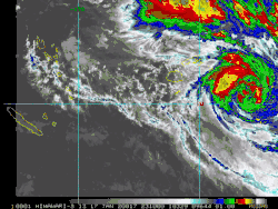 Animation of Tino showing the temperatures of its cloud tops