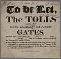 Poster advertising the letting of tolls, 1826.