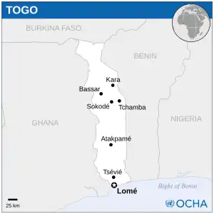 Location of Togo