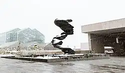 black bronze sculpture with two face silhouettes