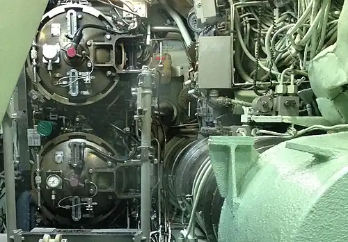 Submarine torpedo tube breech doors of USS&nbsp;Nautilus in their closed position