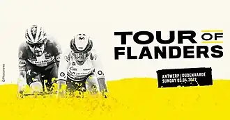 Event poster with previous winners Kasper Asgreen and Annemiek van Vleuten