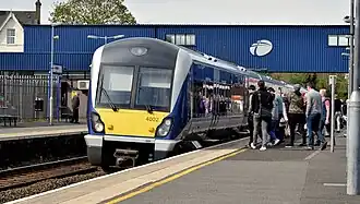 N.I.R. Class 4000 loading passengers at Lurgan in 2015