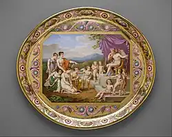 Tray (plateau), part of a breakfast service (déjeuner); 1813; hard-paste porcelain; 2.5 x 37.5 x 33.3&nbsp;cm; Metropolitan Museum of Art
