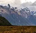Triangle Peak (left), Ngatimamoe Peak (right) from Eglinton Valley