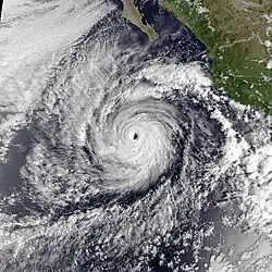 Satellite image of mature Hurricane Trudy, the strong tropical cyclone of the season