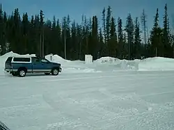 Tsay Keh Airport ground facilities in winter