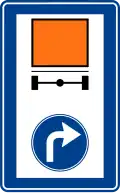 Turn right for vehicles carrying dangerous goods