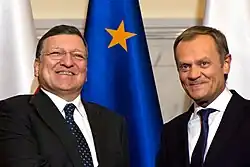 Tusk with President of the European Commission José Manuel Barroso in 2014