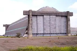 Hangar No. 2 at MCAS Tustin, designed to accommodate airships and blimps, 1,072&nbsp;ft (327&nbsp;m) long, 292&nbsp;ft (89&nbsp;m) wide and 192&nbsp;ft (59&nbsp;m) tall.