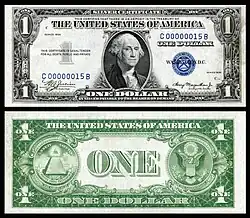 $1 Silver Certificate, Series 1935, Fr.1607, depicting George Washington