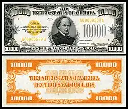 $10,000 Gold Certificate, Series 1934, Fr.2412, depicting Salmon P. Chase.