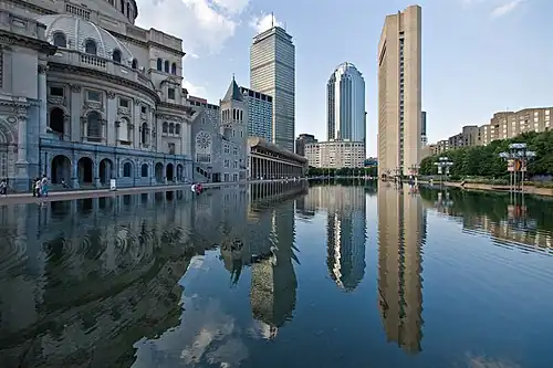 Reflecting pool at Christian Science Plaza in Boston, Massachusetts