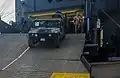 USNS 2nd Lt. John P. Bobo unloads vehicles though its ramp.