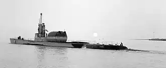 A submarine at sea
