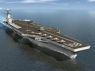 Artist's rendering of USS&nbsp;Enterprise&nbsp;(CVN-80), a Gerald R. Ford-class aircraft carrier currently under construction