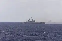 Reeves shows the extensive damage that will lead to her sinking. (2001)