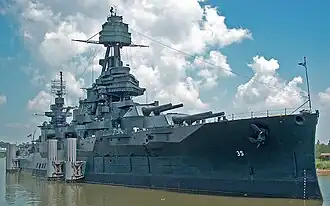USS&nbsp;Texas: the only dreadnought battleship that is preserved.