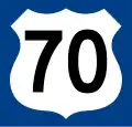 US&nbsp;70 route marker