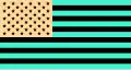 The U.S. flag inverted: if a viewer stares at the middle stripe for around 25 to 30 seconds, then looks at a wall and blink rapidly, this image will appear in color.
