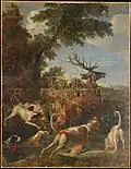 Un cerf poursuivi par des chiens (Stag Pursued by Dogs), François Desportes, 1703