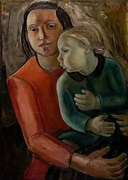 Young Girl with a Child. Oil on canvas.1933. (" Elisa M. Boglino A journey of art between Copenhagen, Palermo and Rome" p.&nbsp;54)