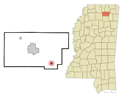 Location of Blue Springs, Mississippi