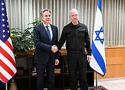 Gallant with US secretary of state Antony Blinken in Israel, 19 August 2024